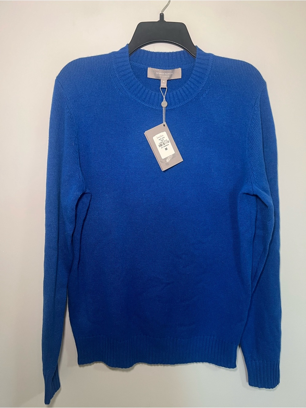 NWT Neiman Marcus Men’s Blue 100% Cashmere Crewneck Sweater Size M